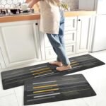 Yellow Weaves– Non-Slip Kitchen Floor Mats, Water Absorbent, Rugs,Standing Rubber Mats for Kitchen, Office, Sink and Laundry Room, Abstract (Pack of 2) (Copy)