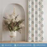 Urban Space Liberty Curtain (Blue) – Set Of Two Cotton