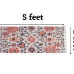 TheLitLoom Handmade Printed Dhurrie Rug (2×3 feet) | Upcycled Sustainable Carpet for Home Decor