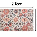 TheLitLoom Handmade Printed Dhurrie Rug | Upcycled Sustainable Carpet for Home Décor