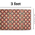 TheLitLoom Handmade Printed Dhurrie Rug (2×3 feet) | Upcycled Sustainable Carpet for Home Decor