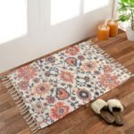 TheLitLoom Handmade Printed Dhurrie Rug (2×3 feet) | Upcycled Sustainable Carpet for Home Decor