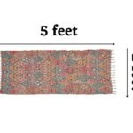 TheLitLoom Handmade Printed Dhurrie Rug (2×3 feet) | Upcycled Sustainable Carpet for Home Decor