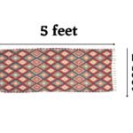 TheLitLoom Handmade Printed Dhurrie Rug (2×3 feet) | Upcycled Sustainable Carpet for Home Decor