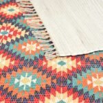 TheLitLoom Handmade Printed Dhurrie Rug (2×3 feet) | Upcycled Sustainable Carpet for Home Decor