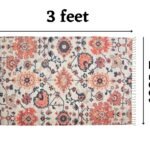 TheLitLoom Handmade Printed Dhurrie Rug (2×3 feet) | Upcycled Sustainable Carpet for Home Decor