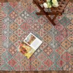 TheLitLoom Handmade Printed Dhurrie Rug (2×3 feet) | Upcycled Sustainable Carpet for Home Decor