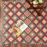 TheLitLoom Handmade Printed Dhurrie Rug (2×3 feet) | Upcycled Sustainable Carpet for Home Decor