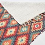 TheLitLoom Handmade Printed Dhurrie Rug (2×3 feet) | Upcycled Sustainable Carpet for Home Decor