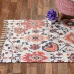 TheLitLoom Handmade Printed Dhurrie Rug (3×5 feet) | Upcycled Sustainable Carpet for Home Decor