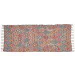 TheLitLoom Handmade Printed Dhurrie Rug (2×3 feet) | Upcycled Sustainable Carpet for Home Decor