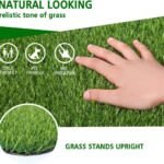 TheLitLoom Premium Artificial Grass Mat for Home & Garden | Heavy-Duty Synthetic Turf Rug with Drainage Holes | Non-Slip TPR Backing||