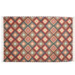 TheLitLoom Handmade Printed Dhurrie Rug (2×3 feet) | Upcycled Sustainable Carpet for Home Decor