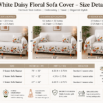 Elegant Wildflower Sofa Cover Set – Premium Slub Cotton Sofa Throw for Living Room