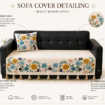 Multicolor Floral Sofa Cover Set – Premium Slub Cotton Embroidered Sofa Throw for Living Room