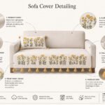 Embroidered Sofa Runner/cover in Multicolour Design with Tassels edging – Premium Slub Cotton Sofa Throw for Living Room (Copy) (Copy) (Copy)