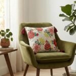 Elegant Floral Embroidered Cushion Cover with Tassels – Boho Decorative Throw Pillow