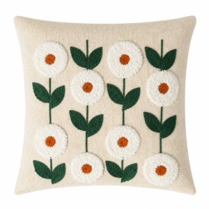 Tufted Daisy Cushion Cover – Modern Aesthetic Throw Pillow Cover