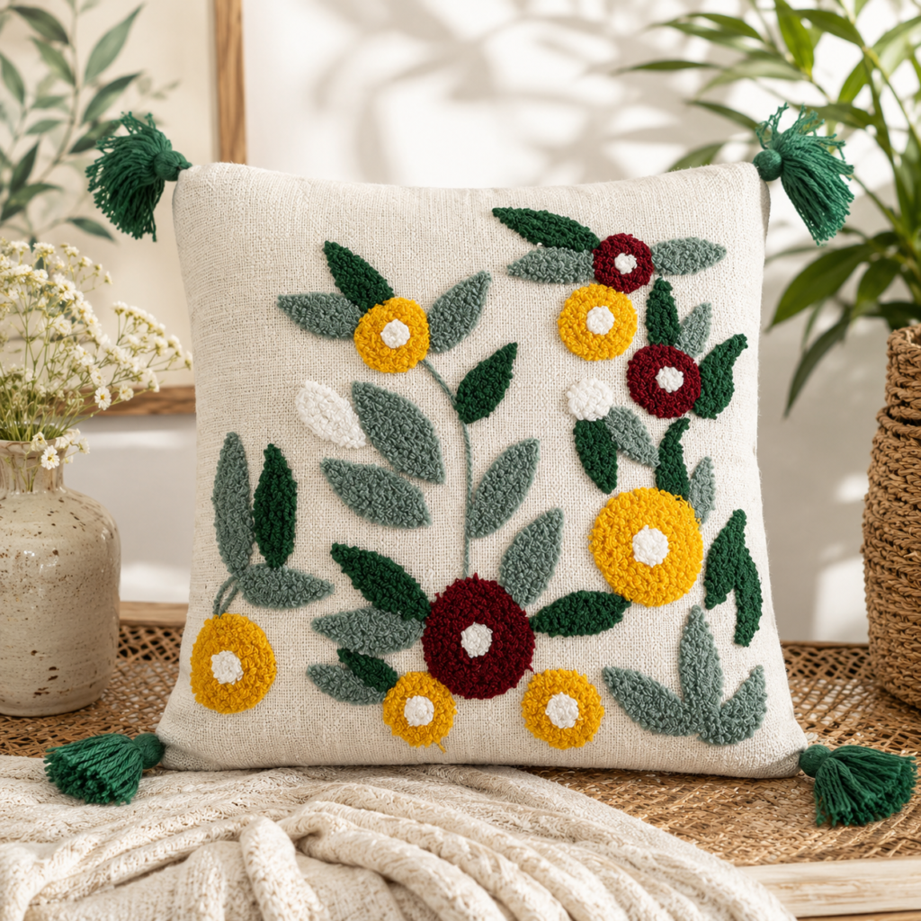 Modern Embroidered Throw Pillow Cover for Home Decor | Thelitloom