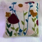 Luxury Handmade Embroidered Cushion Cover – Aesthetic Boho Floral Throw Pillow Cover for Modern Home Decor