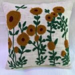 Premium Handmade Tufted Floral Cushion Cover – Boho Embroidered Throw Pillow for Sofa & Living Room
